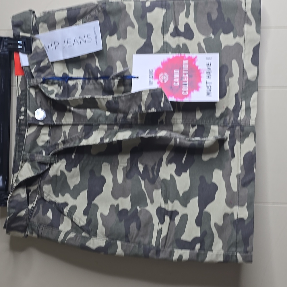 Camouflage Mini Belted Skirt VIP JEANS Large - Picture 4 of 7